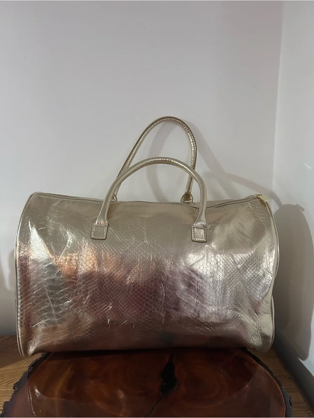 Michael Kors Metallic Gold Travel Satchel